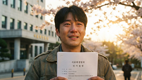 개인회생 인가 결정을 받고 기뻐하는 희망찬 모습