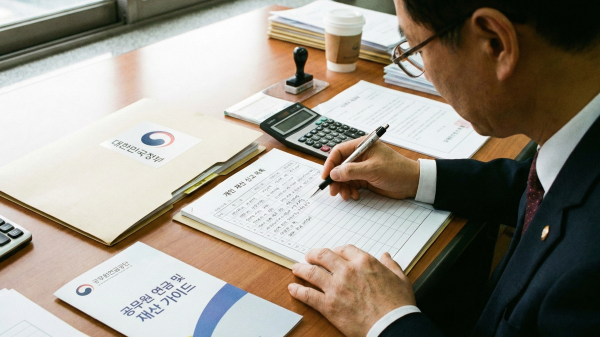 개인회생 공무원 불이익 방지를 위해 퇴직금과 재산을 분석하는 모습