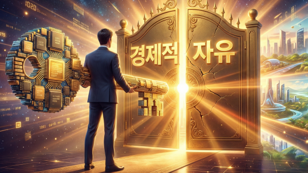 부동산 지분이라는 열쇠로 경제적 자유의 문을 여는 모습