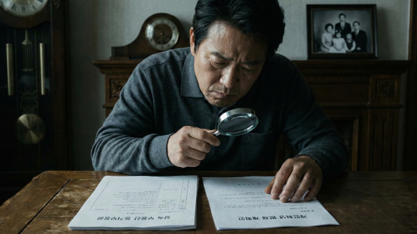 개인회생 상속 대응을 위해 상속 재산과 채무 목록을 대조하는 모습