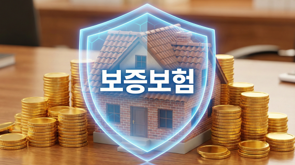 집 모양의 조형물을 커다란 방패가 보호하고 있는 모습