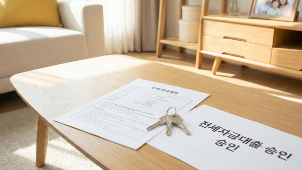 개인회생 면책 후 대출 성공을 위해 전세 계약서를 검토하는 모습