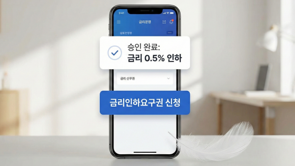 스마트폰 뱅킹 앱을 통해 금리인하요구권을 신청하는 단계별 과정