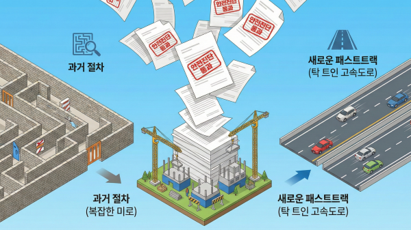 재건축 안전진단 절차의 변화를 보여주는 비교 그래픽