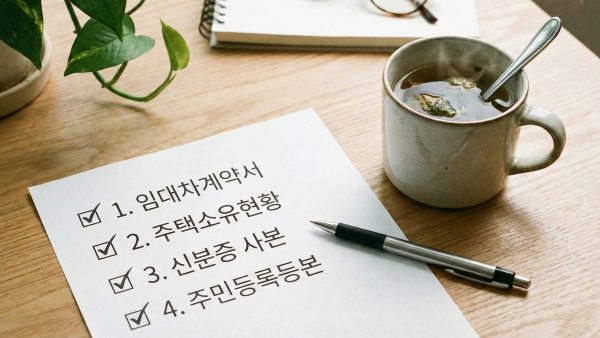 서울시 무주택 출산가구 주거비 지원 신청 서류를 체크하는 모습